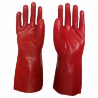 Pvc Acid Resistant Gloves, Red, 16"