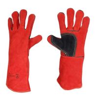 H.D Welders Gloves Red W/Black Patch